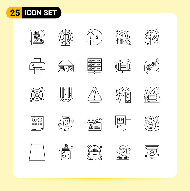 25个主题线和可编辑的符号秋天图片下载