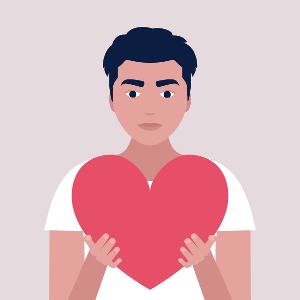 男人手捧大爱心图片下载