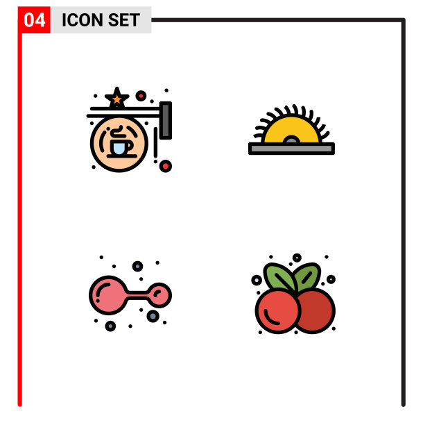象形图设置4个简单的填充线平色图片下载