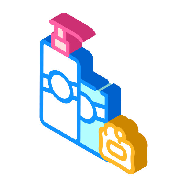 面部蜡板等距图标矢量插图图片下载