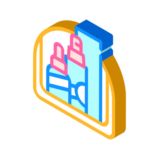 脸护理包礼物等角图标矢量插图图片下载