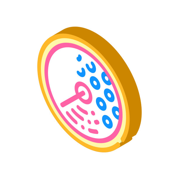 监测潮汐发电厂的雷达等距图标矢量图图片下载