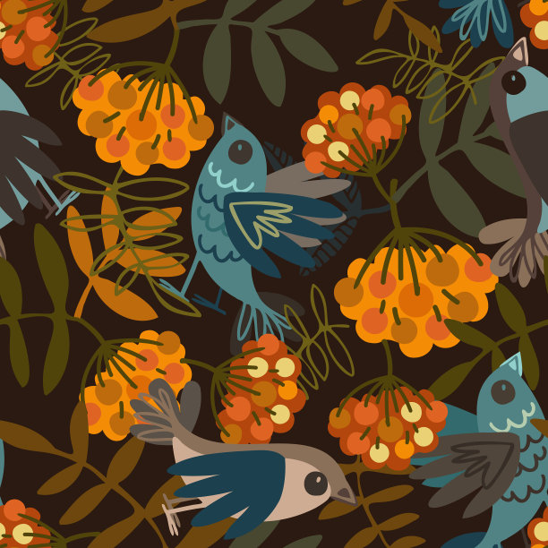 无缝图案多彩的花花设计图片下载