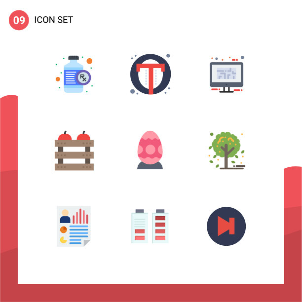 9 .平面色彩概念的网站，移动和应用程序图片下载