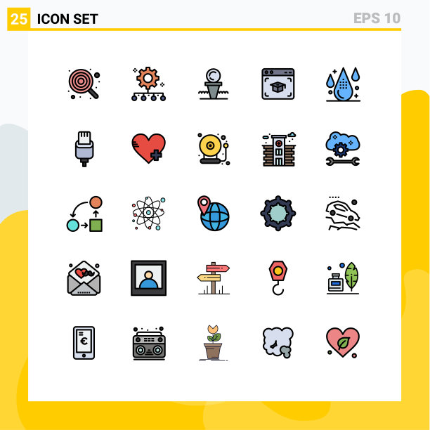 设置25商业填充线平面颜色包图片下载