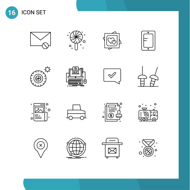 大纲包16个夏季通用符号图片下载