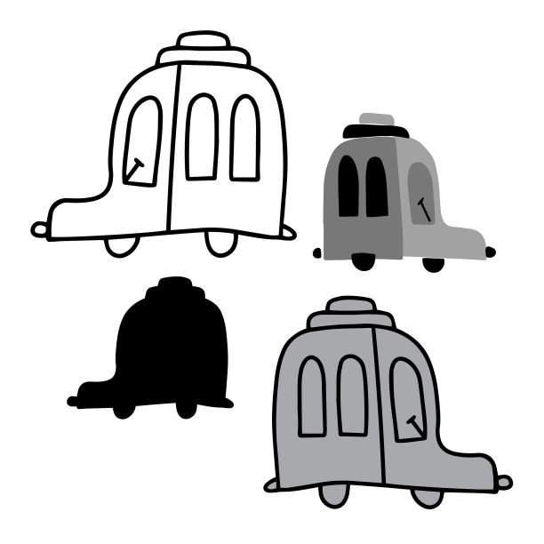 孤立的设置一辆车的轮廓线图片下载