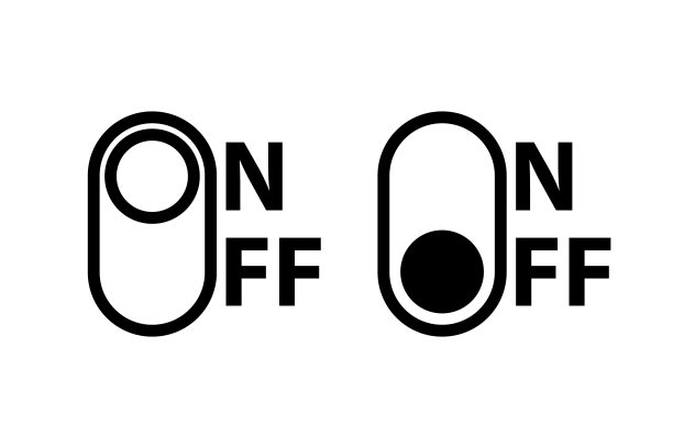 开关开关按钮。打开和关闭切换，用于现代设备用户界面或模板。开关按钮。电源按钮矢量平面设计图标的应用程序和web。启动、停止。图片下载