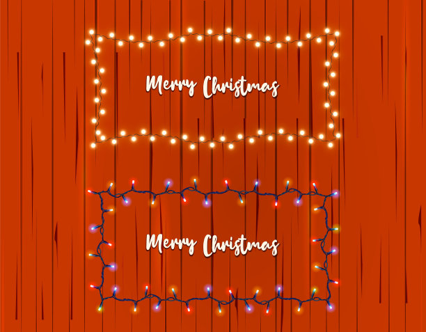 圣诞光花环。明亮的圣诞彩灯图片下载