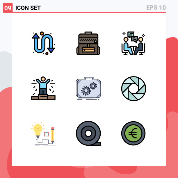 9 .填充线平面颜色的网站概念图片下载