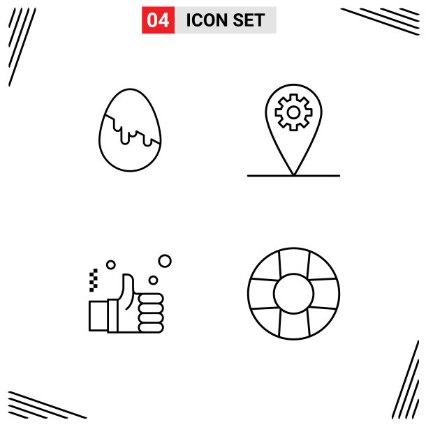 象形图设置4个简单的填充线平色图片下载