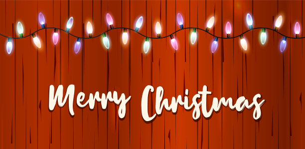 圣诞花环。明亮的圣诞灯图片下载