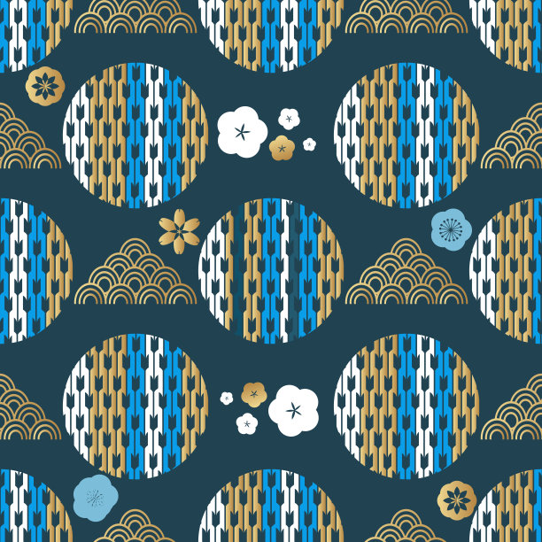 漂亮的日本无缝图案图片下载