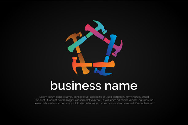 五角形锤标志模板图片下载