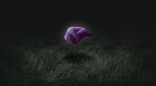 悲凉压抑的孤独与悲凉概念超现实绘画、数字艺术、插画、孤独漂浮在田野、孤独、寂寞的情感图片下载