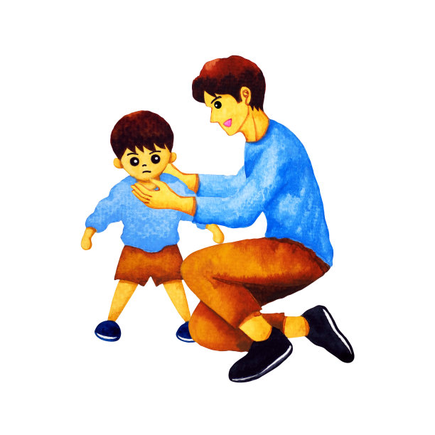 内心的孩子男孩哭伤心生气和成年男人自己的心理艺术心灵心理健康水彩画插图设计图图片下载