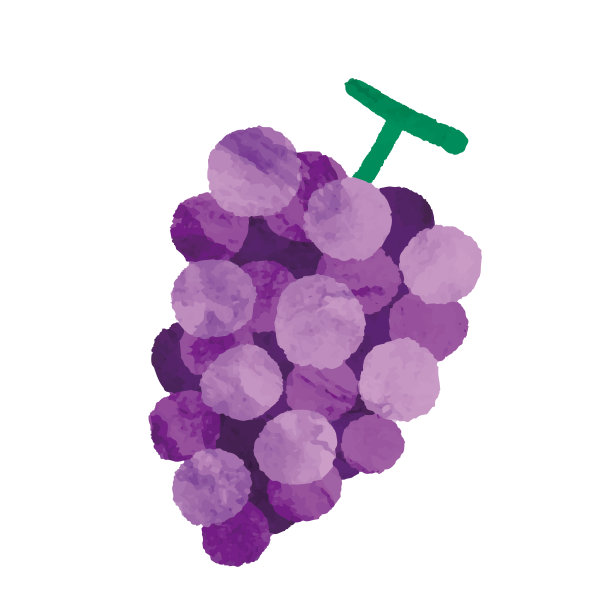 【水彩画风格】葡萄插画素材图片下载