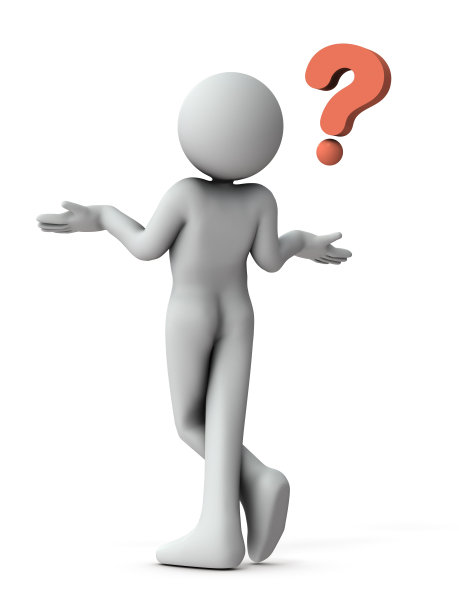 他不能回答难题。他是有趣的。问号。白色背景。3 d渲染。图片下载