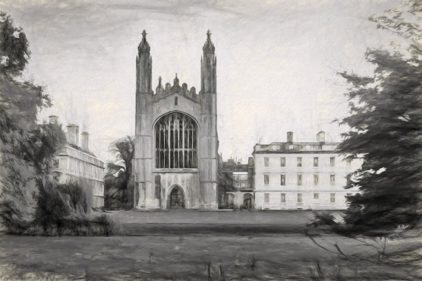 国王学院教堂剑桥后视图。图片下载