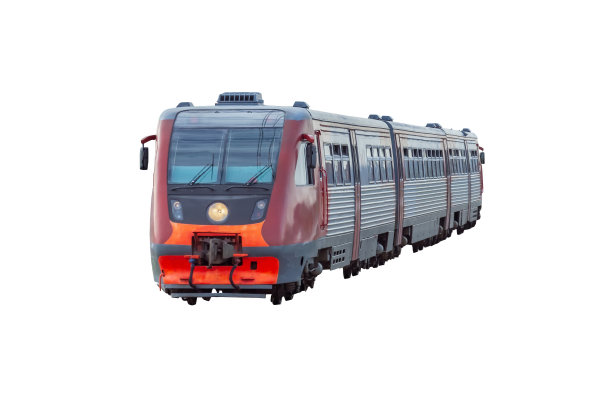 柴油客运列车孤立在白色背景。图片下载