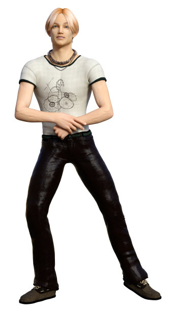 3D插图少年男孩在白色图片下载