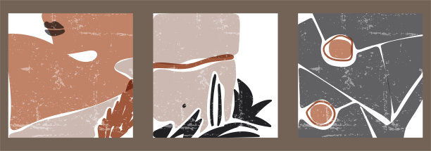 复古抽象插图与几何形状，新娘，蛋糕，请柬。图片下载