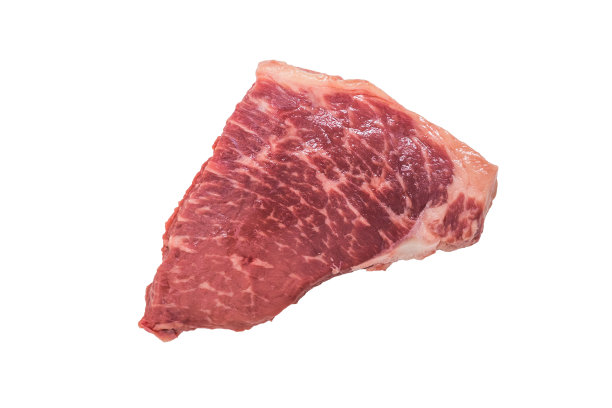 一块在白色背景上有孤立条纹的牛肉。图片下载