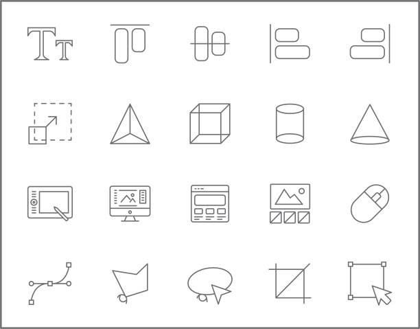 集设计开发线条风格。图片下载