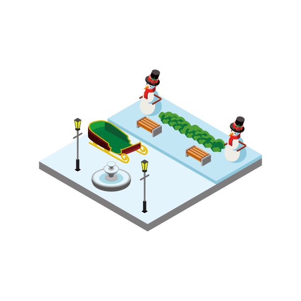 冬季公园和圣诞图表图片下载