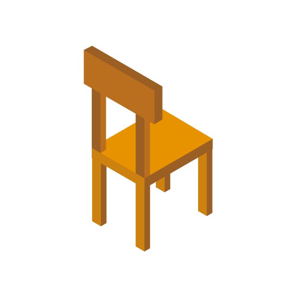 木椅上等距图片下载