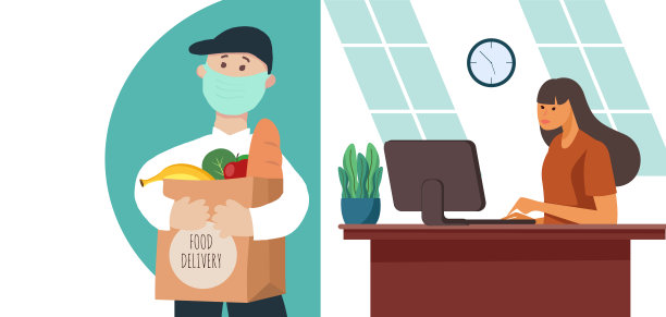 2019冠状病毒病(covid-19)流行期间的安全食品配送图片下载