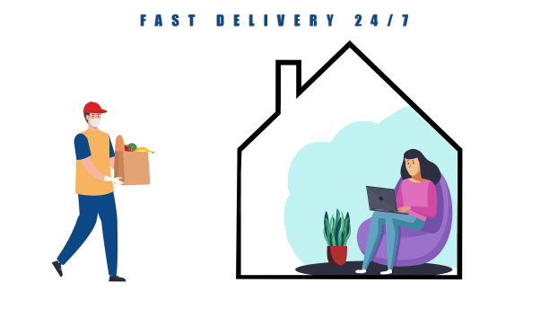 2019冠状病毒感染的肺炎疫情期间，在家安全送餐图片下载