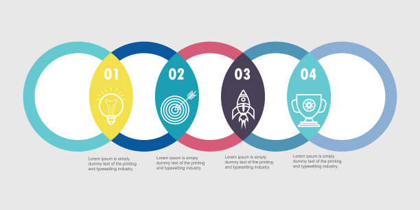 矢量时间线信息图模板的4个圆图片下载