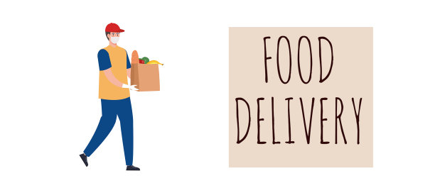 2019冠状病毒感染的肺炎疫情期间，在家安全送餐图片下载