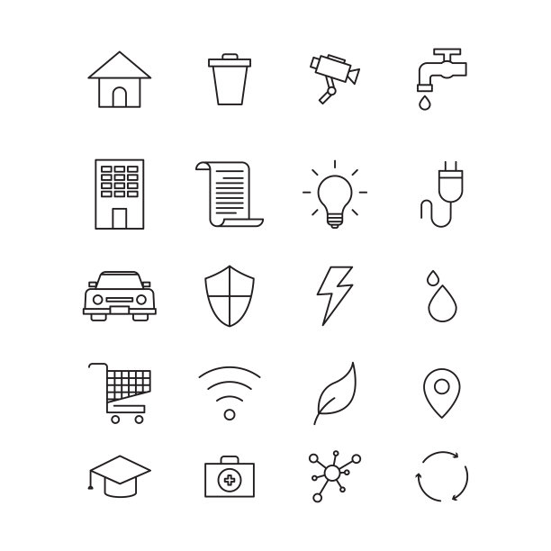 智慧城市轮廓图标图片下载