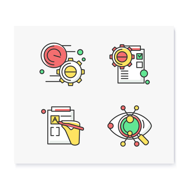 创意过程颜色图标集图片下载