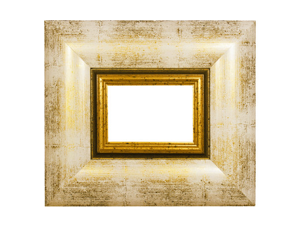 木框架的绘画与金浆。孤立在白色图片下载