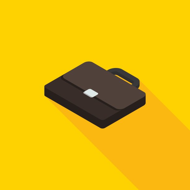 公文包左视图图标矢量等距。图片下载