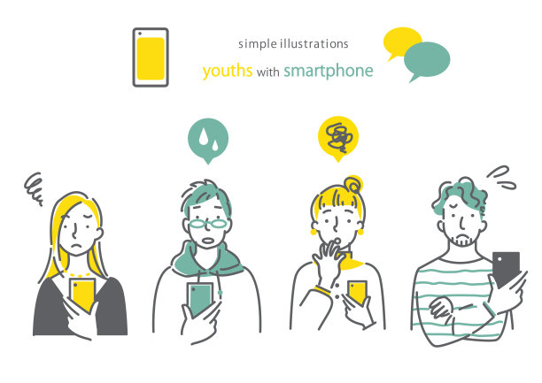 简单时尚的手绘插画，男女不限图片下载