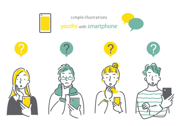 简单时尚的手绘插画，男女不限图片下载