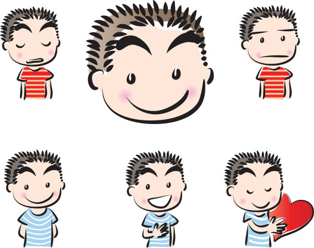 矢量卡通男孩表情包图片下载