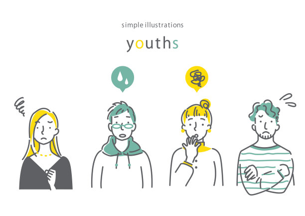 简单时尚的手绘插画，男女不限图片下载