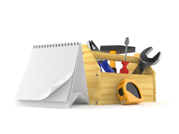 带有空白日历的工作工具图片下载