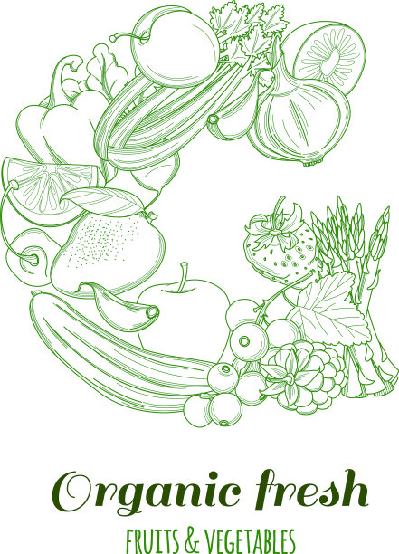 字母g图案标志有机农场新鲜水果图片下载