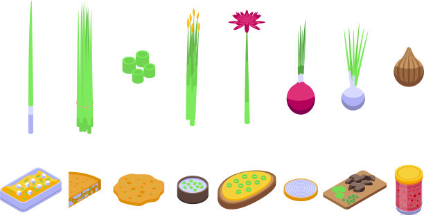 韭菜图标设置等距风格图片下载