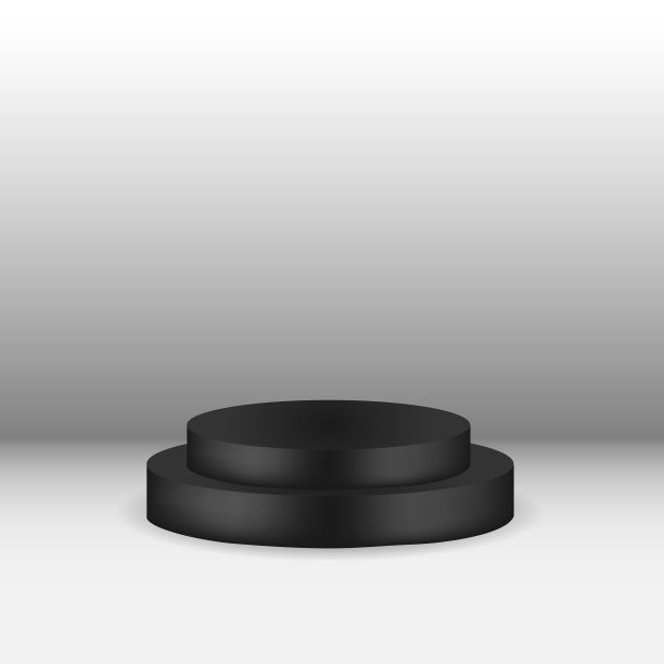 3d黑色圆形几何造型装饰设计图片下载