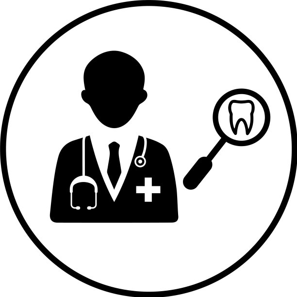 牙科口腔医生搜索黑色图标图片下载