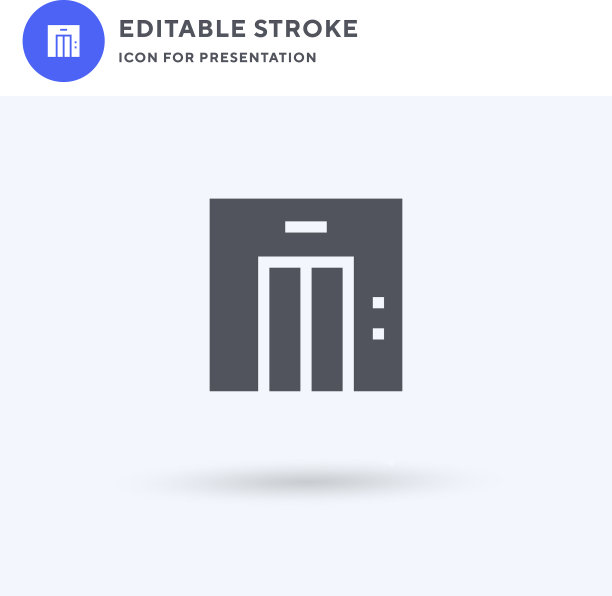 电梯图标填充平面标志实心图片下载