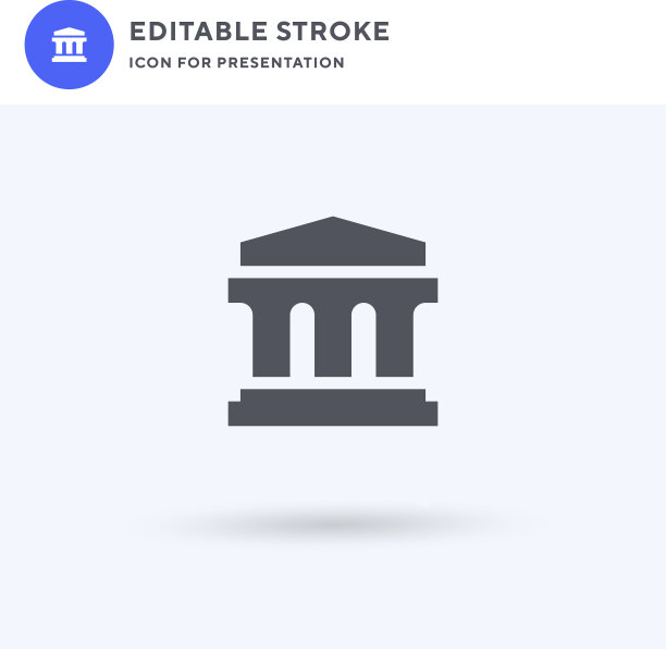 博物馆图标填充平面标志实心图片下载