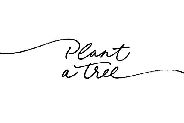 种一棵树向量线字母。图片下载